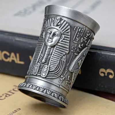 고대 이집트 금속의 유리 바 홈 칵테일 주류 구리 컵 짧은 와인 잔 파라오 클레오 파트라 라일즈 ra god2243