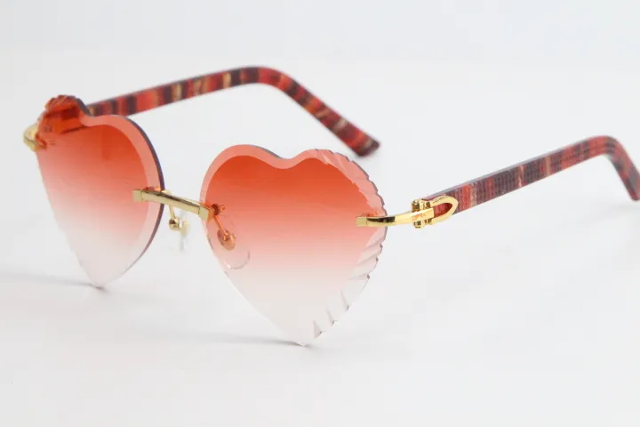 Verkaufe neue randlose Sonnenbrille, Marmorplanken-Sonnenbrille 3524012, Top-Rand-Fokus-Brille, schlanke und längliche Dreiecksgläser, Unisex, Fas3011