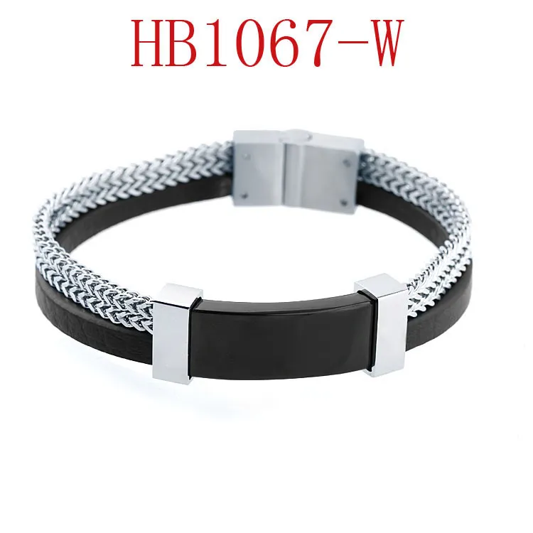 rostfritt stål smycken hela mode läder armband dubbelkedja designer armband mode mens armband designer armband je46037284210
