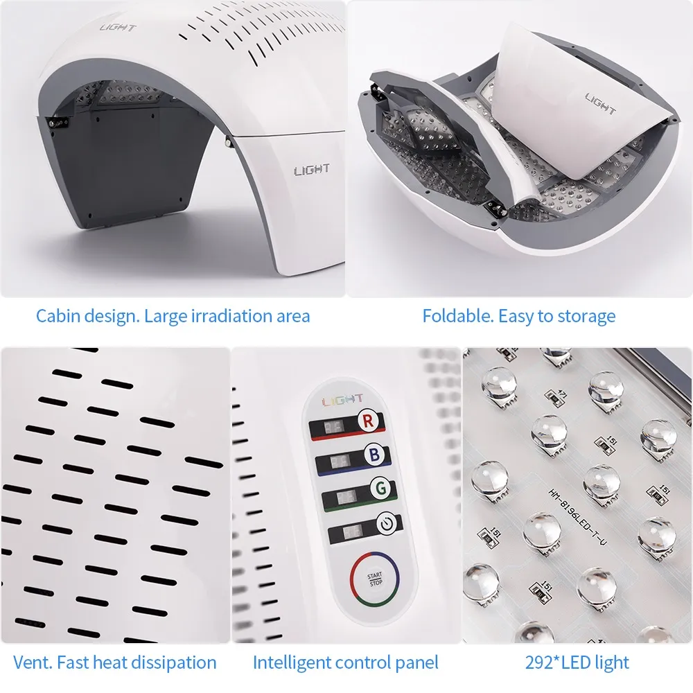 LED PDT Facial Mask Photon Acne Wrinkle Therapy Lamp Facial Care Beauty Machine Skin Rejuvenation Anti Aging Device