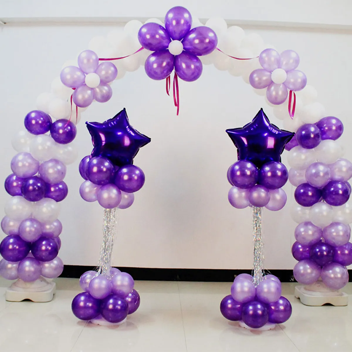 4st Balloon Column Stand Kits Arch Stand med rambas och pol för bröllopsfestdekoration Q1904294559809