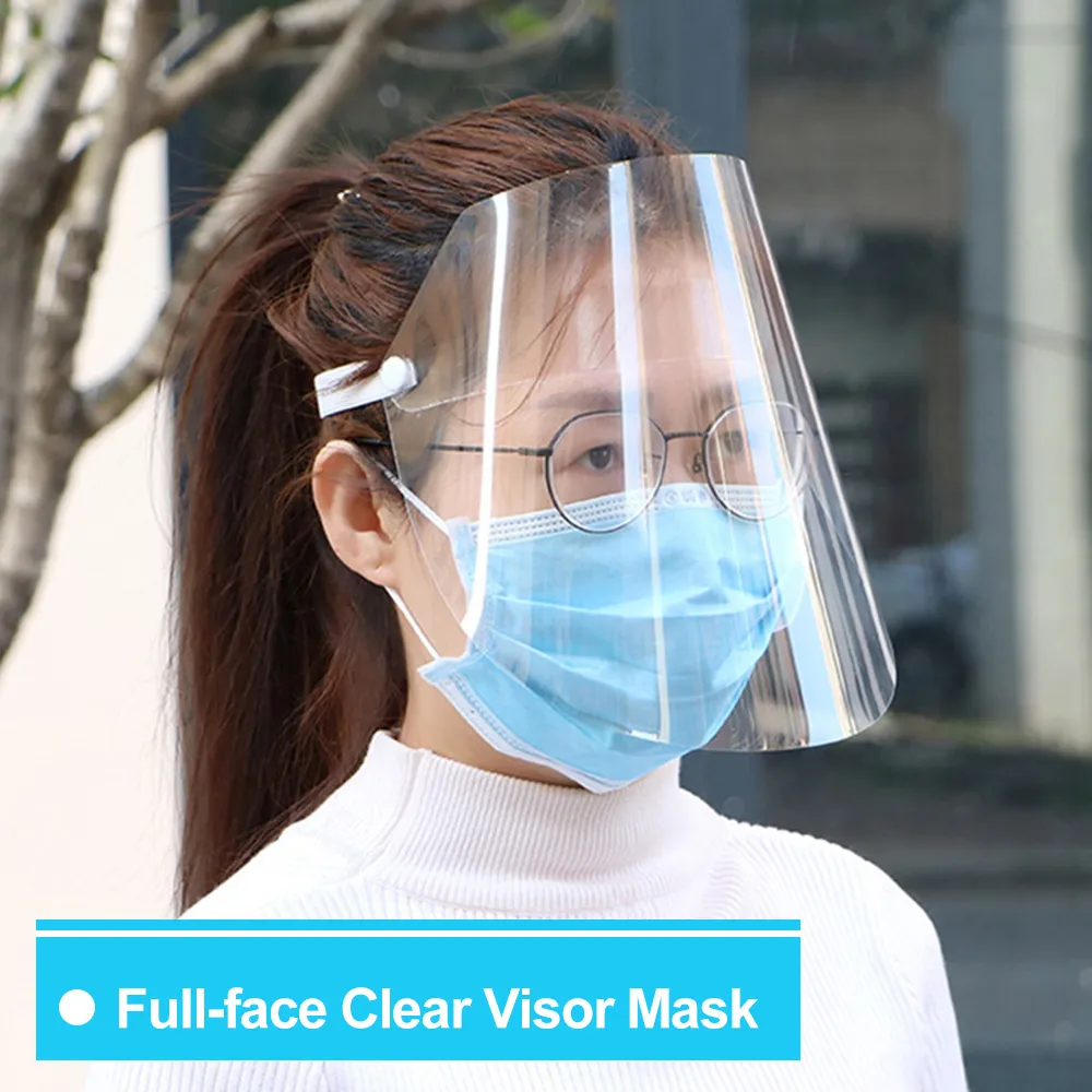 In Stock Protective Mask Adult Dustproof Cover Face Shield Transparent Full Face Masks Anti Dust Respirator Free Ship Elastic Mascherine