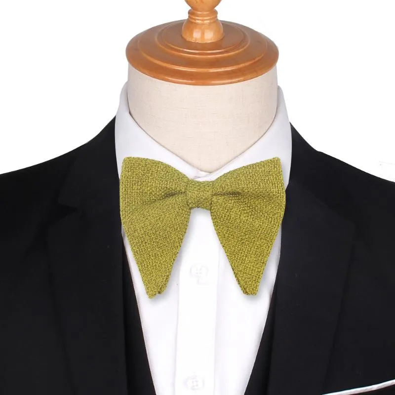 Мужской бархатный винтажный галстук-бабочка для мужчин и женщин, смокинг, однотонный большой галстук-бабочка с бантом для взрослых, мужские галстуки-бабочки, галстуки, желтый галстук1229R