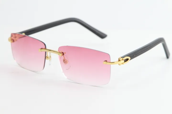 Designer Mens Women Rimless Black plaid Plank Sunglasses 8200757 Fashion High Quality Brand Sun glasses Transparent Frames With Cl253E