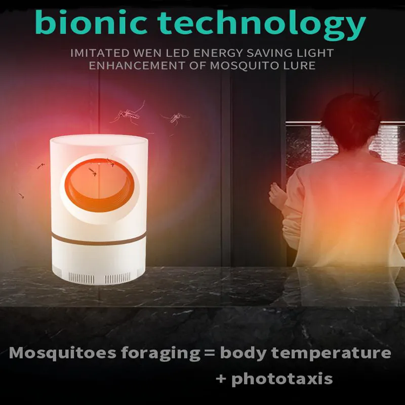 Lampe anti-moustique antimoustiques Pocatalyst LED USB veilleuse muet répulsif anti-moustique Bug Zapper fichiers d'insectes Tra229Q