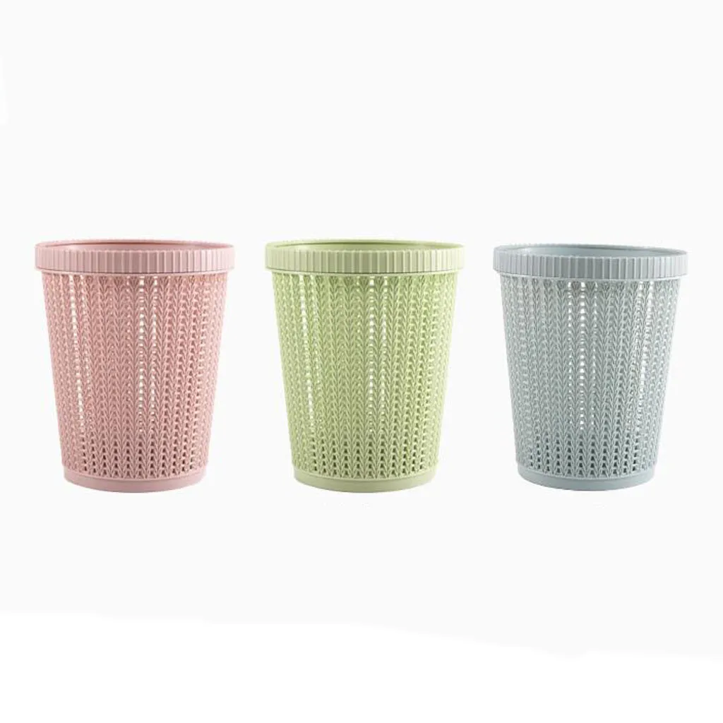 Rattan Styled Trash Can z samonapiętającym torba na śmieci do przechowywania Kuchnia odpady śmieci śmieci śmieci na śmieci na toaletę