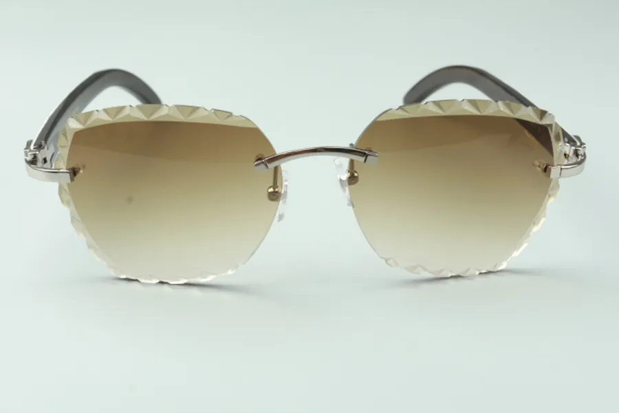أحدث عدسة أزياء عالية الأزياء نقش نظارة شمسية 3524019 طبيعية مختلطة بوفالو بوق العصي نظارات الحجم 58-18-140mm2665