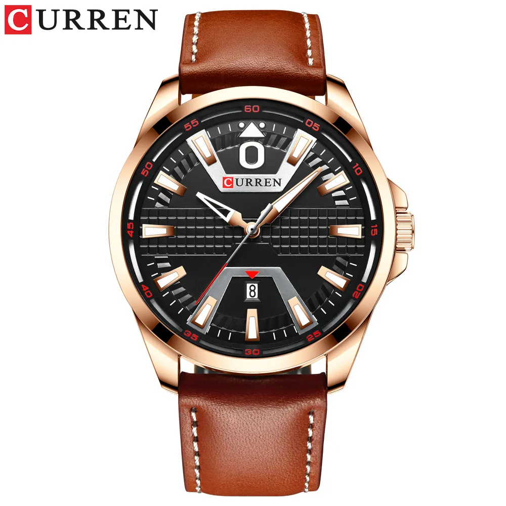 Kreative Uhr Uhr Mann Mode Luxus Uhr Marke CURREN Leder Quarz Business Armbanduhr Auto Datum Relogio Masculino291z