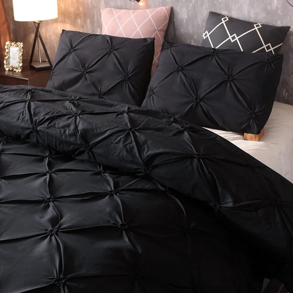 Beddengoed stelt nieuwe 3 stks zwart 4 maat bed sheet dekbedoverdeksels sets cadeau dekbedovertrekpolyester glasvezel home el243p