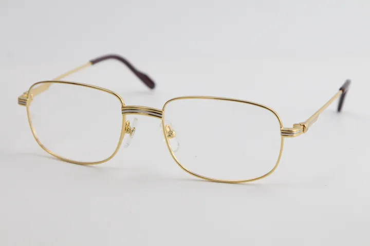 Hohe Qualität Gold optische Brillen Herren große quadratische Brillen Damen Design klassische Modell Brille mit Box288g