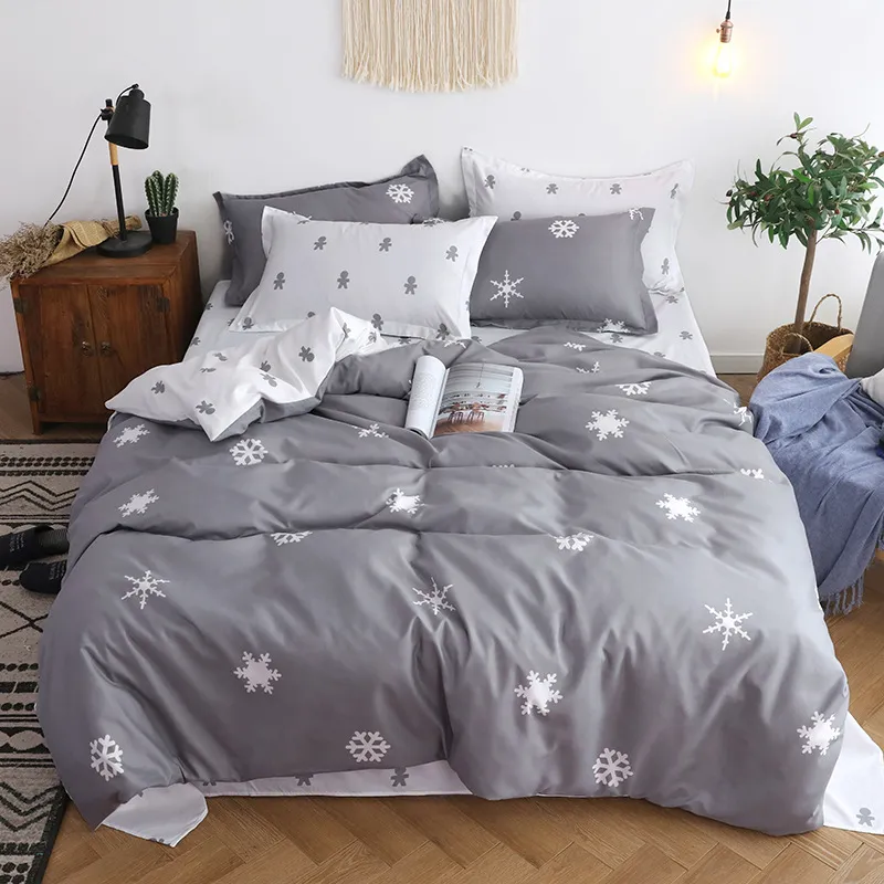 Literie textile maison épaississement ponçage qualité hommage coton ensembles de literie design housse de couette 4 pièces costume queen lit Comforter260o