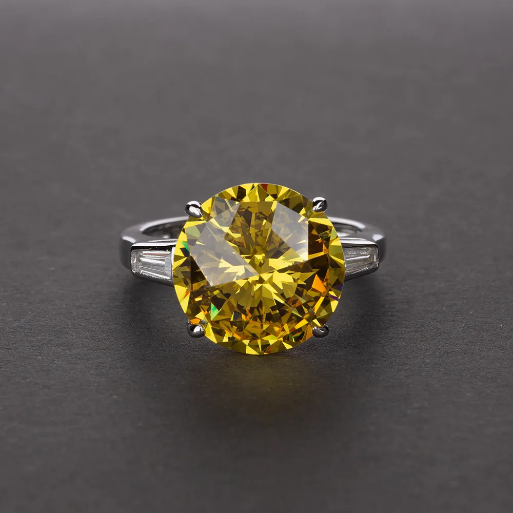 Onerain Classique 100 925 Argent Sterling Citrine Rose Saphir Moissanite Pierres Précieuses Fiançailles Cocktail Anneaux Bijoux Entier J194169191