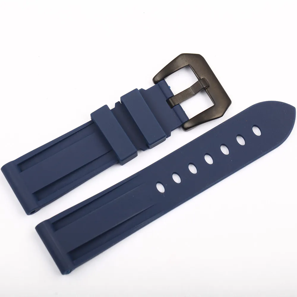 Montre entière bracelet de montre en Silicone noir bleu vert Orange blanc bracelet de montre en caoutchouc 22mm 24mm adapté PAM2261