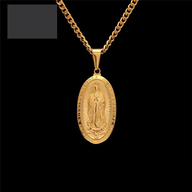 Tide brand Unisex necklace Virgin Mary Pendant jewelry Hipster personality Exquisite Stainless Steel Pendant necklace wholesal245B