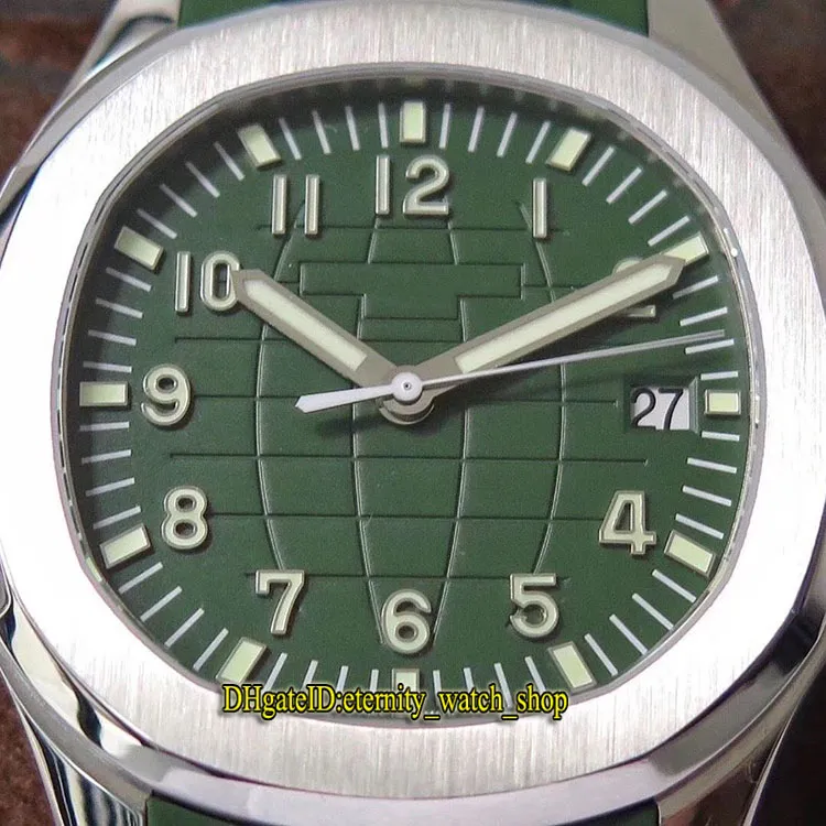 ZFトップバージョンAQUANAUT 5168G-010 GREEN DIAL CAL 324 SC AUTOMATAC MECANICAL 5168 MENS WATCH SAPHIRE STEEL CASE RUBBER LUXURY SPO1802