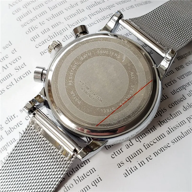 Montres de luxe pour hommes en acier inoxydable montre de patron Japon mouvement à quartz bonne qualité Splash étanche horloge analogique lumineuse décontractée M229M