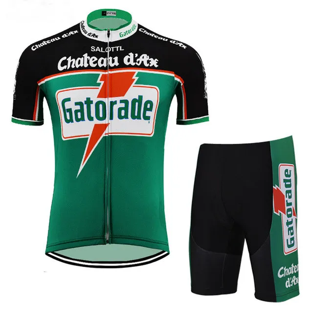 Chateau d'Ax Gatorade Mens Team Cycling Jersey Set Ropa Ciclismo Mtb Bike Clothing Cykelkläder 2022 Cycling Uniform244k