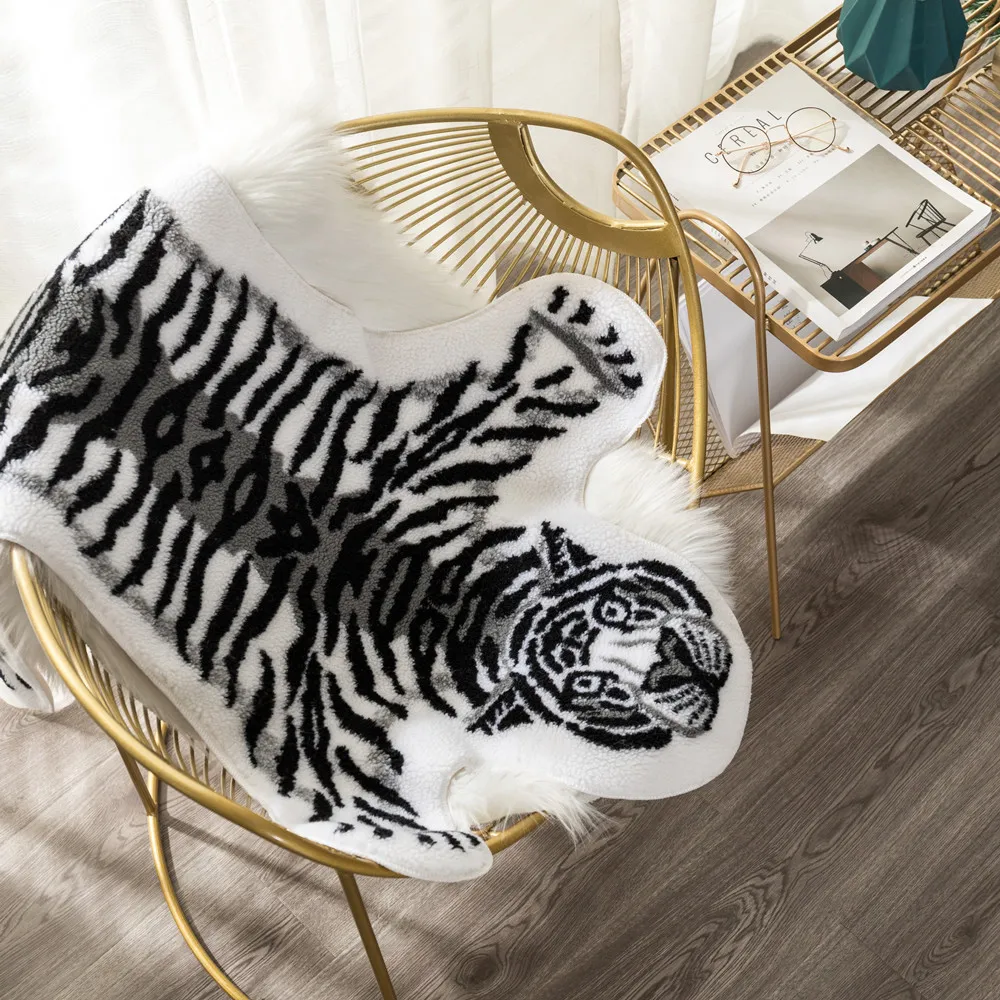 Tapis imprimé tigre vache léopard peau de vache faux cuir antidérapant tapis antidérapant imprimé Animal Carpet236P