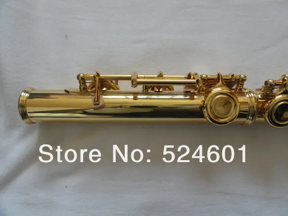 FL-271S Cupronickel Gold Lacquer 16 Keys Otwory Zamknięte Flet Wysokiej Jakości E Klucz Flet Nowe Instrumenty muzyczne Darmowa Wysyłka z Case