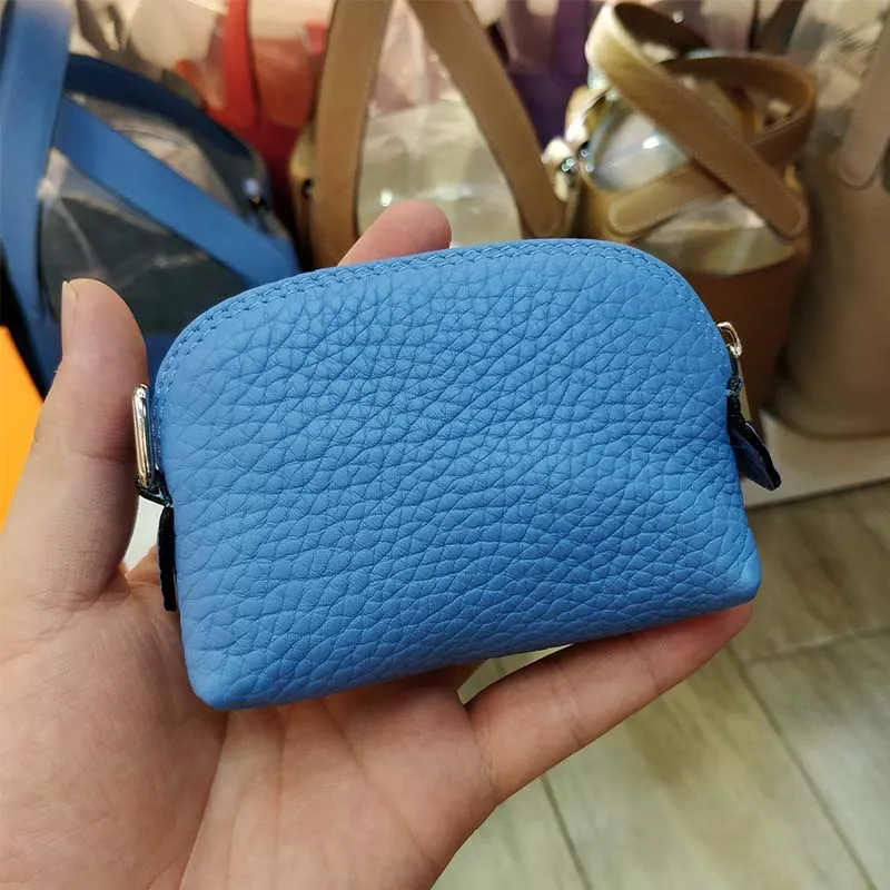 Hela modemyntväskan mini plånbok mjuk togo riktig cowskin äkta läder kvinnor påse kvinnliga korta fickpengar Bag324c