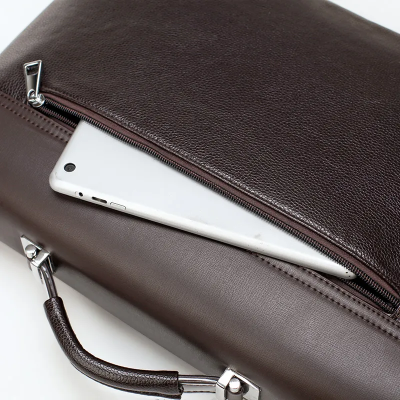 Business Men Portcase Läder Laptop Handbag Casual Man Bag For Lawyer Shoulder Bag Man Office Tote Messenger170C