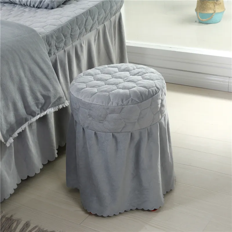 Piękne zestawy do salonu piękności Masaż Spa Użyj Coral Velvet Hafdery Duvet Cover Bed Spódnica Kołdra Niestandardowy #S234Q