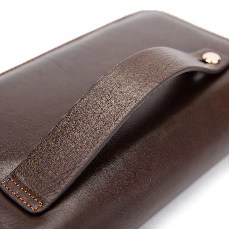 MVA Heren Clutch Mannelijke Portemonnee Heren Echt Leer Dubbele Rits Clutch Bags Portemonnee Voor Mannen Paspoort Telefoon Wallets250o