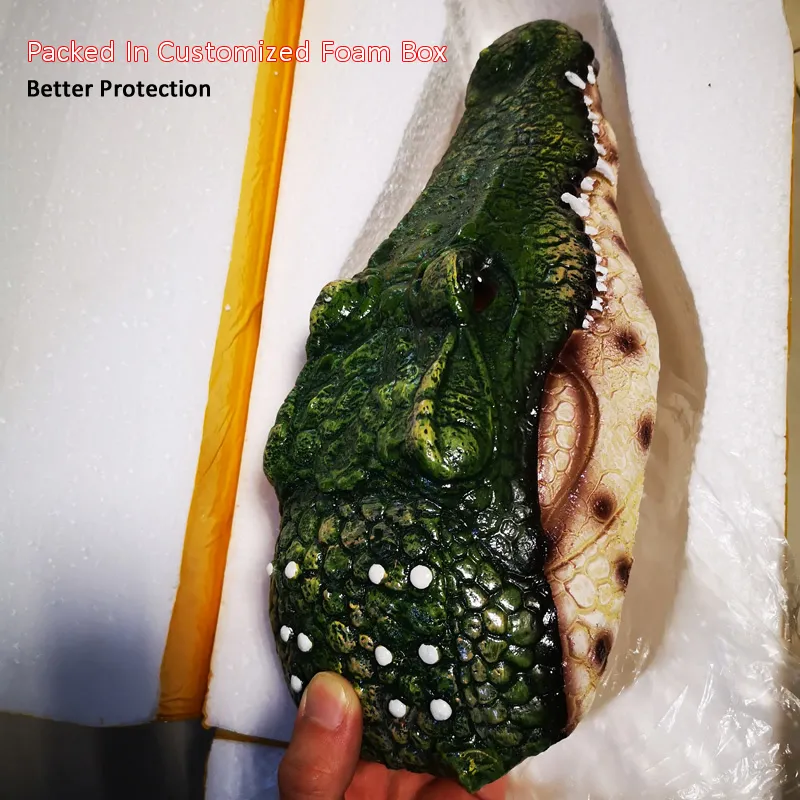 Résine créative flottant crocodile hippopotame effrayant statue extérieure jardin étang décoration pour la maison jardin Halloween décor ornement T2001333C