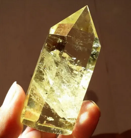 Cały 70G Wysoka jakość 100% naturalny kwarc cytrynowy kryształowy obelisk kwarcowa różdżka Punkt mineralny Reiki309k