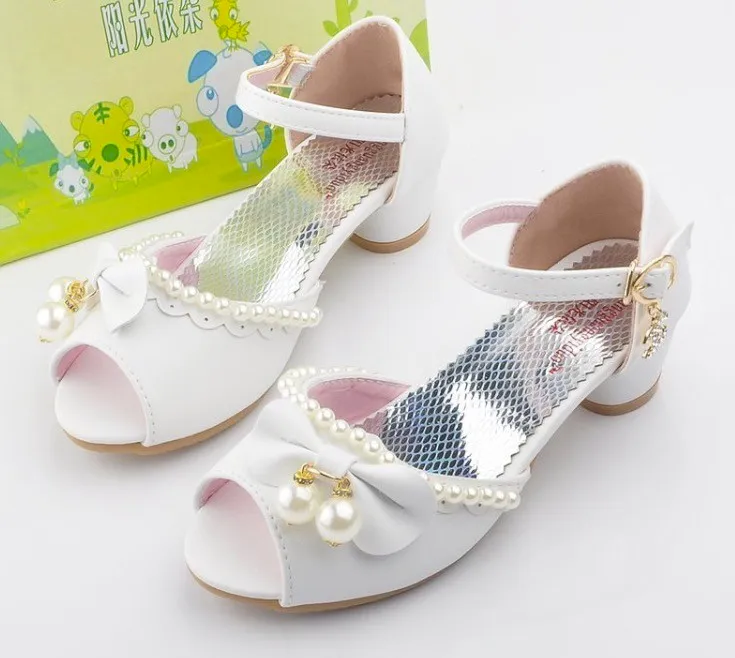 Remise Enfants enfants mode sandales chaussures de mariage chaussures habillées pour bébé filles princesse perle en cuir souple sandales