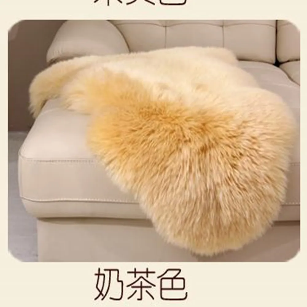Tapetes 100% lã de pele de carneiro real para sala de estar quarto área tapete branco pele quente shaggy tapete super macio cadeira capa mat1318z