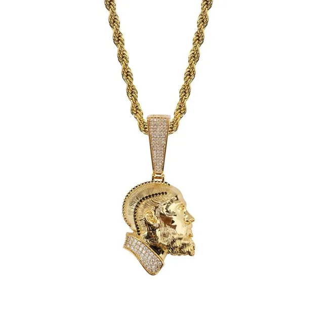 Nipsey Hussle Collar con colgante de calavera para hombre Cadena de oro helada Oro Plata Circonita cúbica Hip hop Rock Jewelry281d
