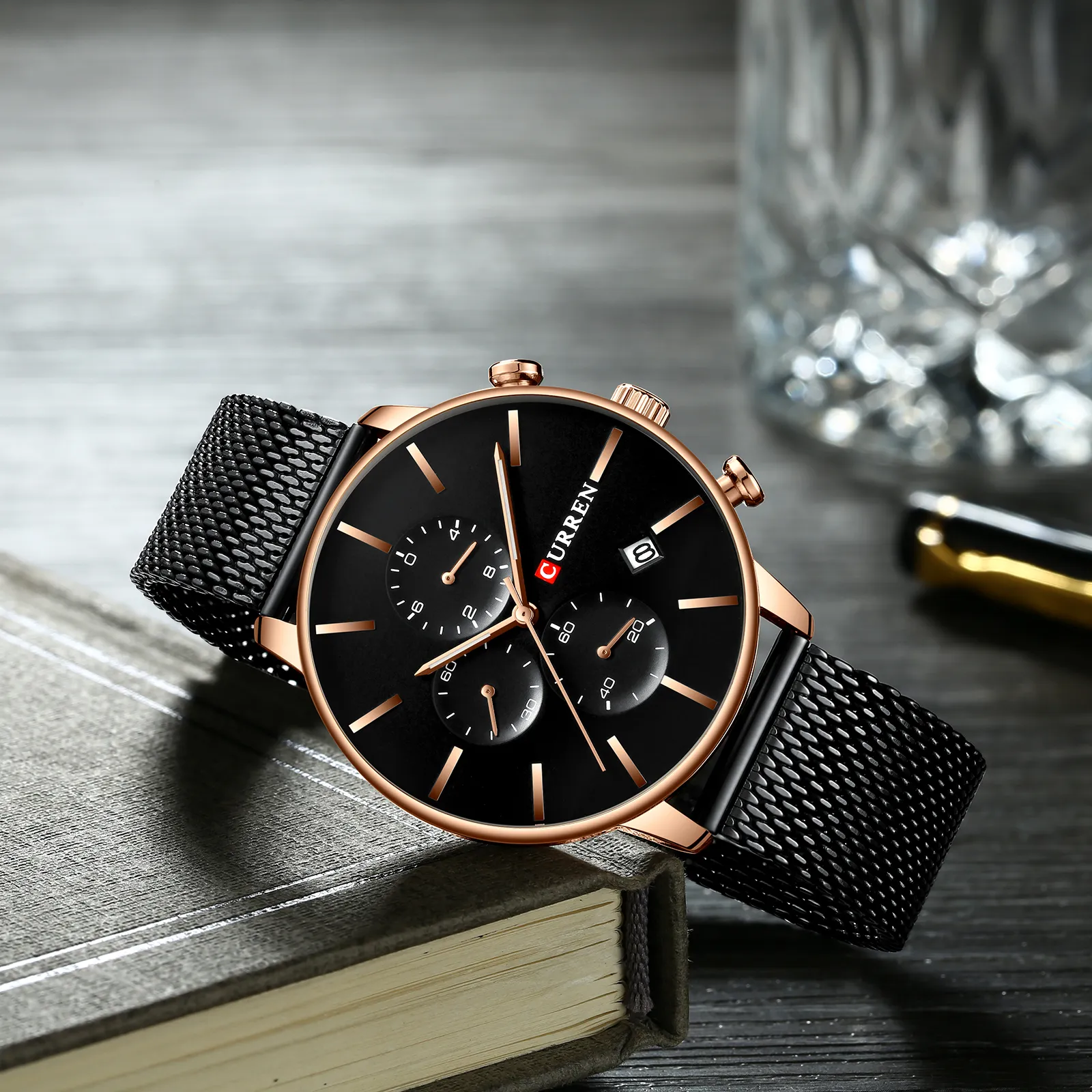 Herrenuhren CURREN Mode Quarz-Armbanduhr für Männer Klassische Chronographenuhr Lässige Sportuhr Wasserdicht Relogio Homem187D