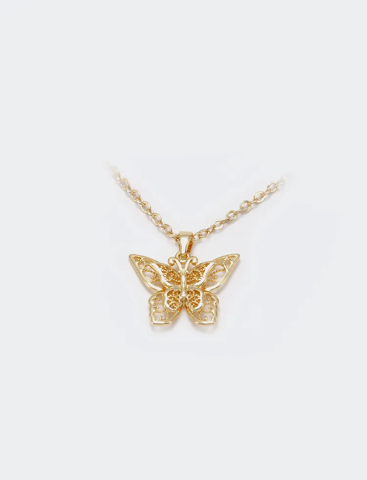 Hip Hop Rapper Butterfly Pendant Necklace Chokers Chain Jewelry Top Quality for Stylish Men and Women