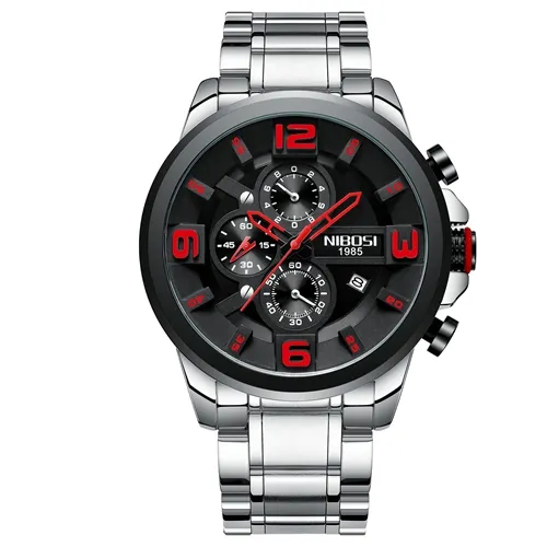 Nibosi Design exclusivo Men Wristwatch Big Dial Dial Casual Watch Business Masculino Sport Men Watch Men Creative Relogio Masculino308G