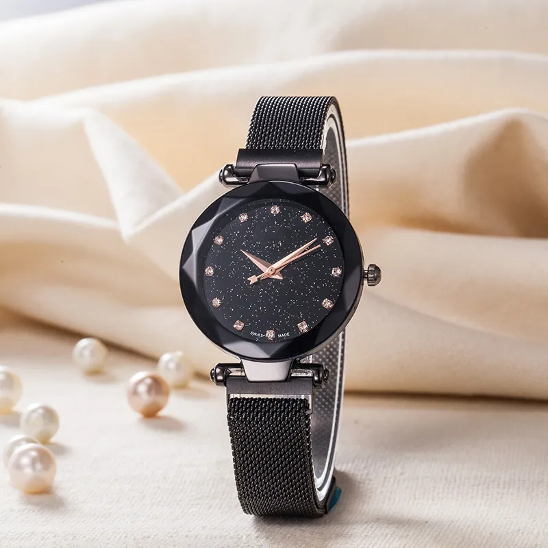 Популярные модные бренд Женщины красочные цвета металлическая стальная полоса магнитная пряжка в стиле Quartz Watch Watch DI 02274R