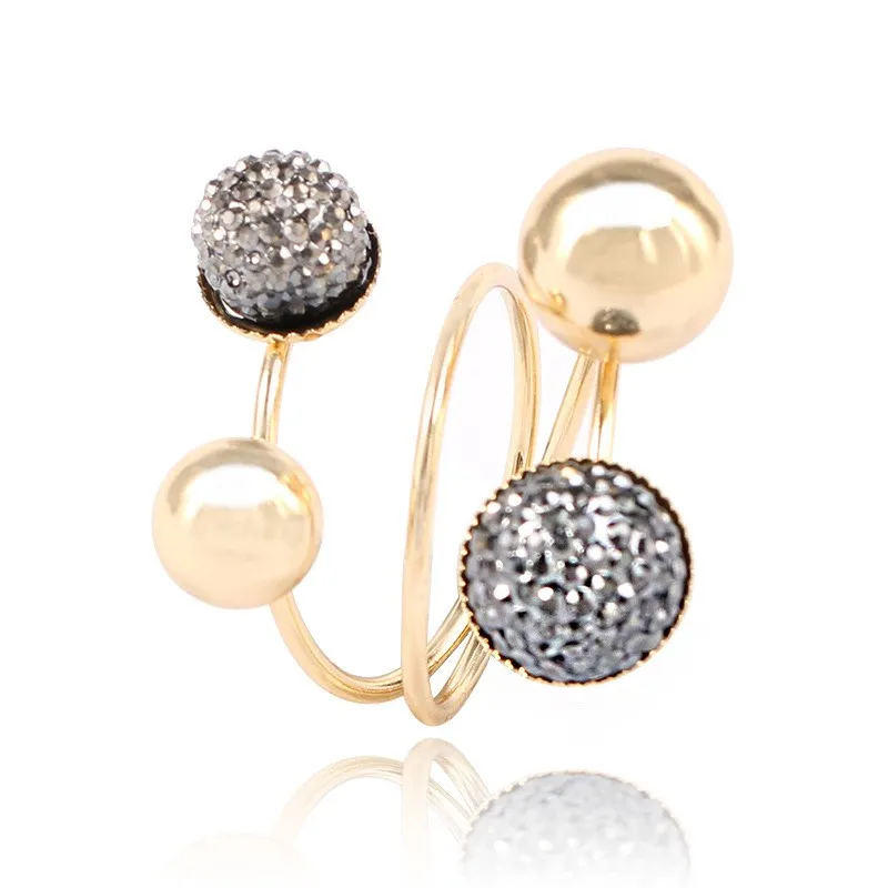 Женщины маленькая золотая фасоль кольца кольца модельера Дизайнерский указательный кольцо пальца два цвета ювелирные подарки 12 шт. Лот234y