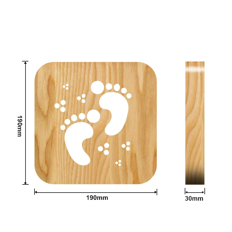 Créative Wood Foot Fight Night Lights LED TABLE lampe de nuit de bureau en bois lampe de la lampe de la lampe de la lampe 297h