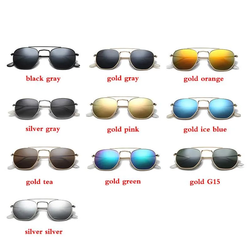 Occhiali da sole maschili di qualità uomini integrale UNISEX METALE Canni di metallo Uv400 Lens Flash Lens Square Oculos de Sol Masculino 3648298Y