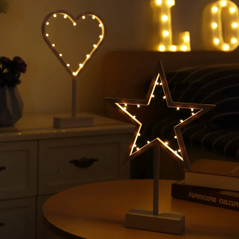 Lampe de table d'étoiles LED créatives de la lampe de Noël de nuit lampe de bureau pour le festival de festival de mariage lampe de nuit de nuit en fonction 306l