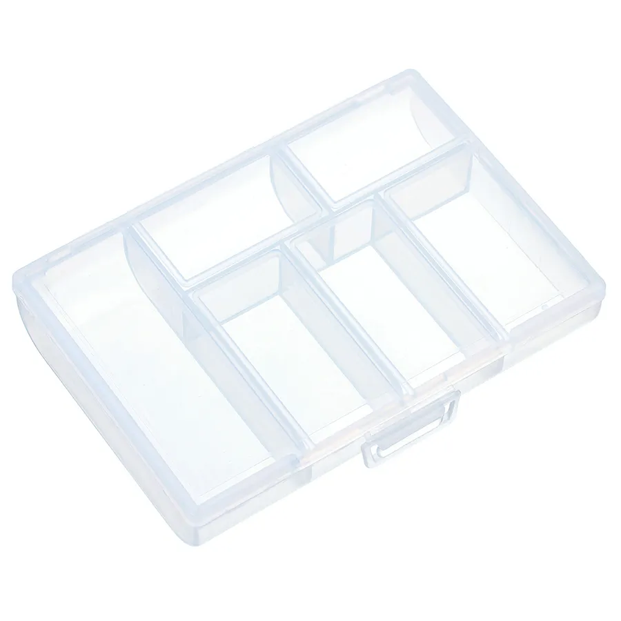 Plastik 6 Slots Schmuck Werkzeugkasten Organizer Lagerung Perlen Schmuckschachtel Neue Mode -Plastikverpackung Geschenkohrring253m