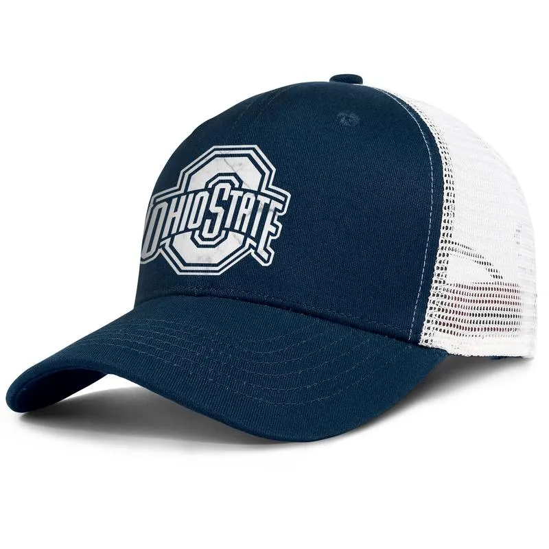 Ohio State Buckeyes Football-Logo Mesh-Mesh-Mütze für Herren und Damen, verstellbare Trucker-Meshcap, coole Vintage-Team-Baseballmützen mit altem Aufdruck 4095521