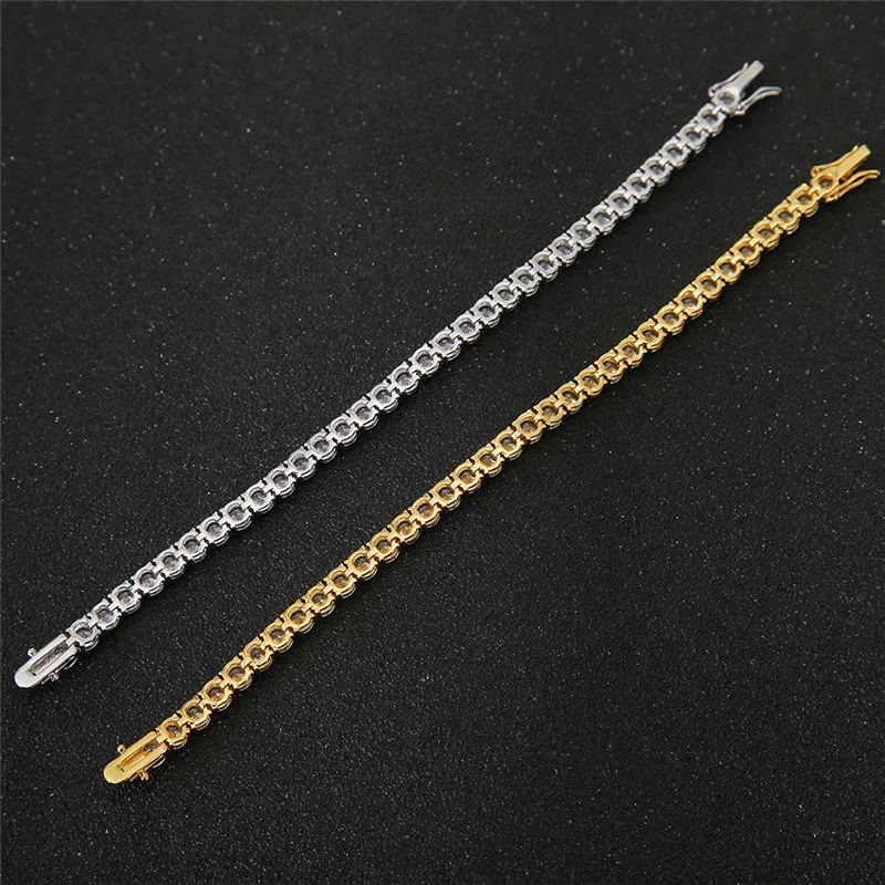 18K Vergulde Zirconia Klassieke 3 4 5 6mmTennis Armband Gouden Armbanden voor Vrouwen 7inch 8inch262W
