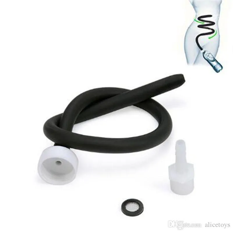 Silikon Anal rengöring Anslut med flaskan Anal Washer Enema Vagina Medical tema Toys Enema Cleaner med Long Tube Adult Toy2494950