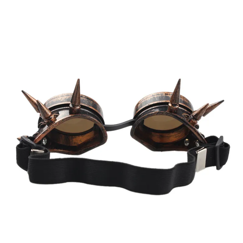 Zonnebril Mode mannen Women Lasing Goggles Gothic Steampunk Cosplay Antieke Spikes Vintage Glazen bril brillen Punk Rivet1224N