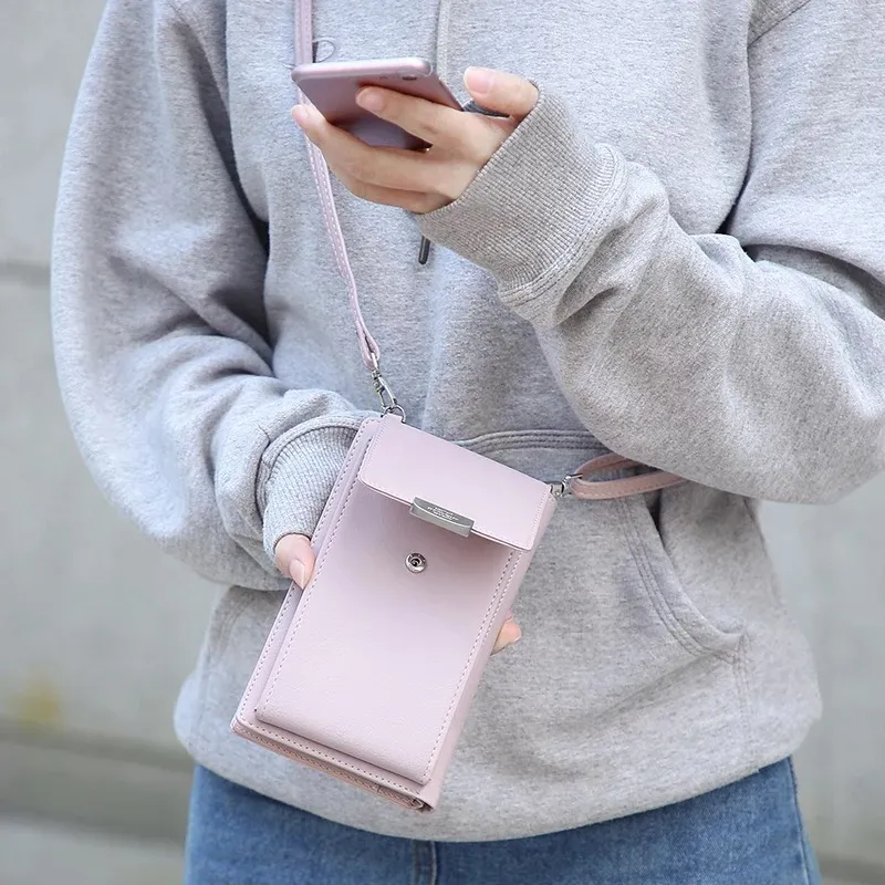 Estilo de verão carteira feminina carteira de telefone celular grande titular do cartão bolsa embreagem mensageiro alças ombro bag1317j