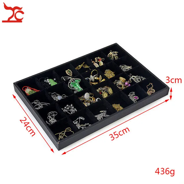 Black Velvet Stackable Jewelry Display Trays Necklace Ring Earring Holder Showcase Pendant Watch Storage Jewelry Boxes319n