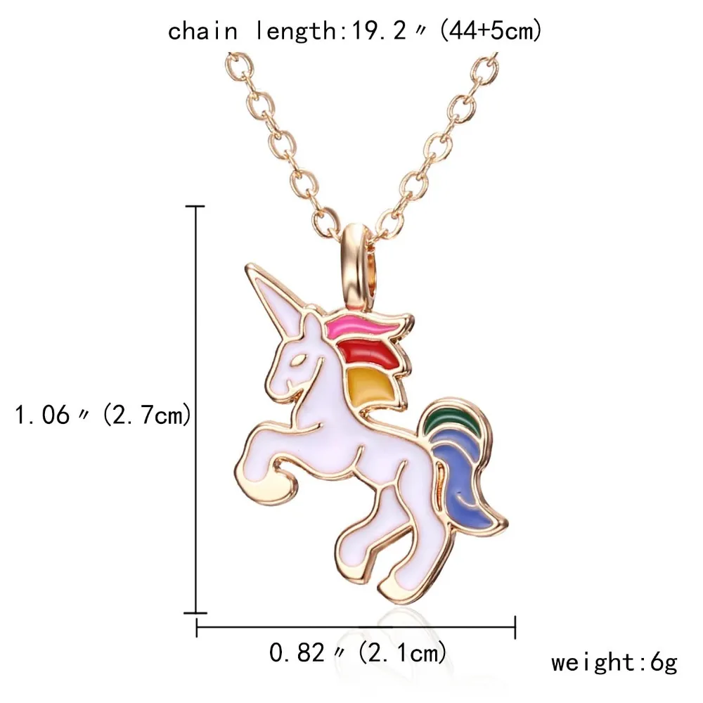PFERD Halskette für Mädchen Kinder Kinder Emaille Cartoon Pferd Schmuck Zubehör Frauen Tier Halskette Pendant256a