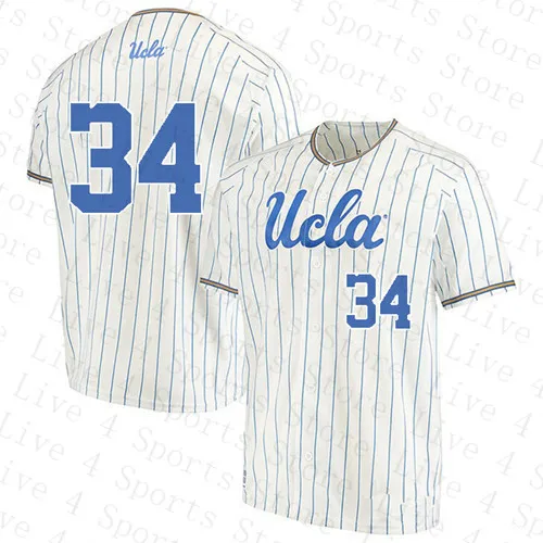 يرتدي البيسبول الجامعي مخصص 2021 NCAA UCLA College البيسبول جيرسي الرجال Chase Utley Gerrit Cole Robinson Jack Filby Noah Cardenas Garrett Mitchell Jack Stronach