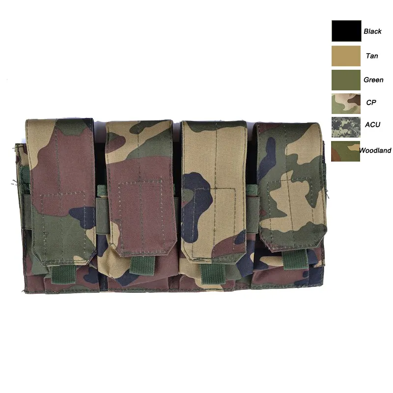 Tactical Molle Four Magazine Pouch Bag Mag 홀더 카트리지 클립 파우치 AR M4 5.56/.223 권총 No11-557